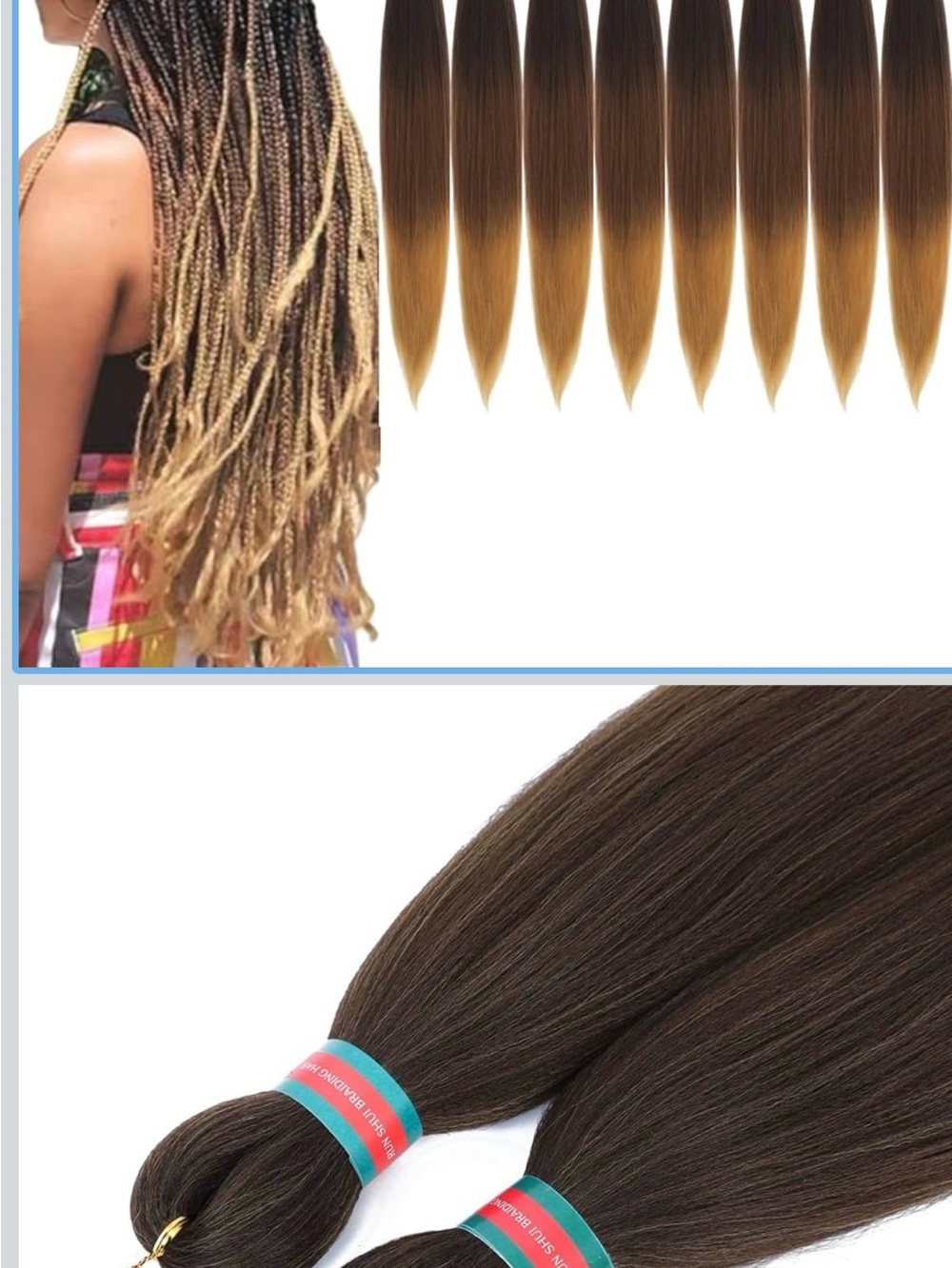 Brown to Honey Ombre Synthetic Hair Extensions - Women Wigs